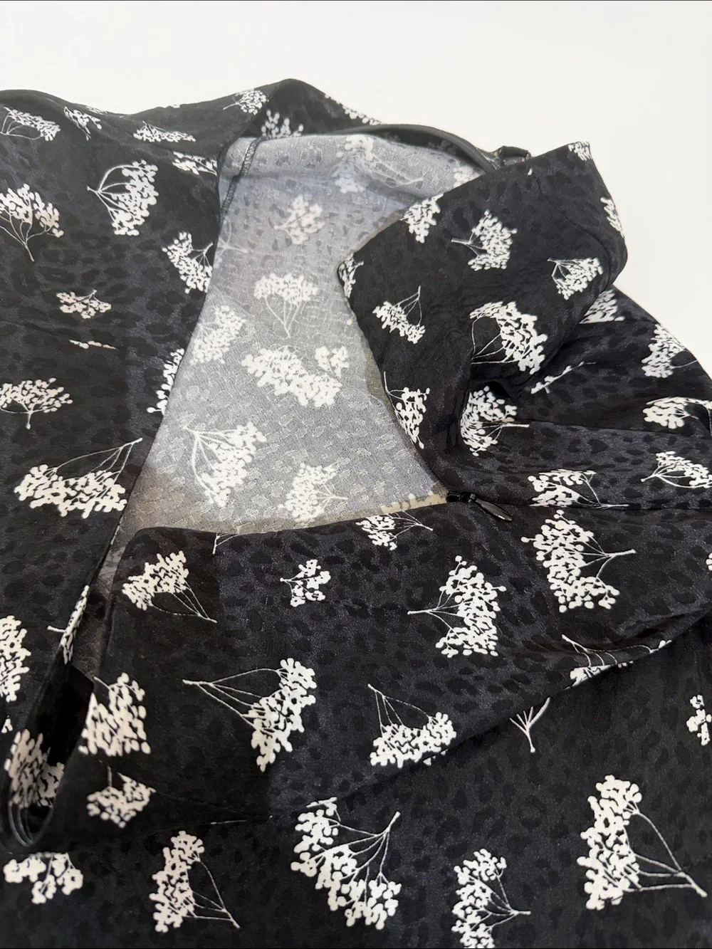 NWT Maje Midi Skirt Black Floral Print Size 40 US 12